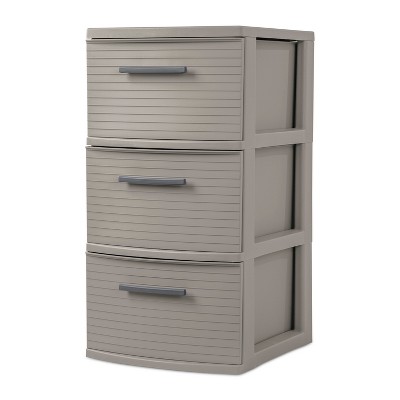 3 Drawer Medium Tower Dark Gray - Brightroom™: Plastic Storage Drawers, Portable Universal Storage, No Assembly Required