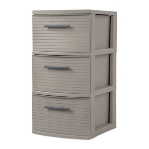 3 Drawer Medium Tower Dark Gray - Brightroom™: Plastic Storage Drawers, Portable Universal Storage, No Assembly Required - 1 of 4