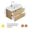 SEVOBAL Bathroom Sinks Wall Mount Vanity with Ceramic Sink Double Soft Close Drawers Natural Wood for Home Decor, White, 31.8"*18.5"*20.5" - 3 of 4