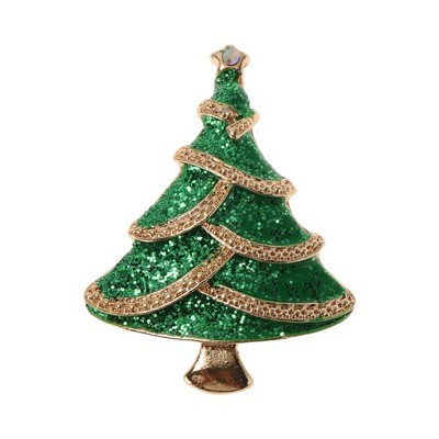 Unique Bargains Christmas Brooches HC136 Alloy Dripping Wax Green 1.5"x1.97" 1 Pc