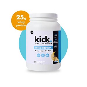 Kick Sports Nutrition Whey Protein Powder, Vanilla Flavor, 25 G Protein - 1 of 4