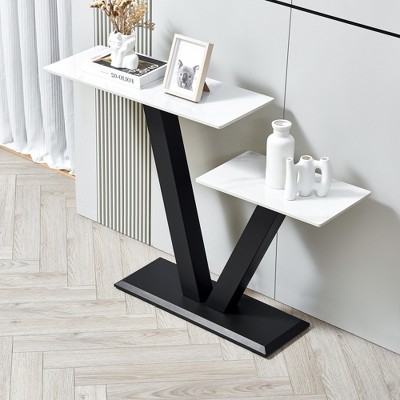 NicBex Console Table with Exquisite Shape Design,Entryway Table with Adjustable Foot Pads,Modern Couch Table for Living Room