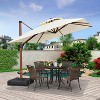 PURPLE LEAF 9/10/11/12ft Patio Umbrella with Base Outdoor Square Large Cantilever Umbrella Windproof Offset Heavy Duty Umbrella for Garden Deck Pool - 3 of 4
