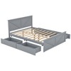 YOOCOZZ Queen-Sized Wooden Bed with Storage Drawers and Supportive Legs - 4 of 4
