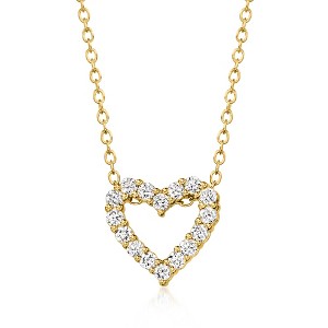 Ross-Simons 0.25 ct. t.w. Lab-Grown Diamond Heart Pendant Necklace in 18kt Gold Over Sterling - 1 of 3