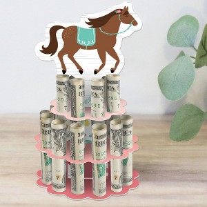 Big Dot of Happiness Run Wild Horses - DIY Pony Birthday Party Money Holder Gift - Cash Cake - 1 of 4