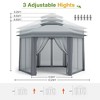 13 ft × 13 ft Outdoor Patio Gazebo with Expansion Bolts, 6 Zippered Mesh Netting for Backyard, Garden, Lawn - 4 of 4