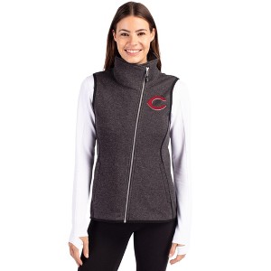 Cincinnati Reds Cutter & Buck Mainsail Sweater Knit Womens Asymmetrical Vest - 1 of 1