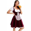 Clearlove Women's Dirndl Velvet V-Neck Ruffled Sleeve Dress Elegant Soft Velvet Holiday Party Dress - 3 of 4