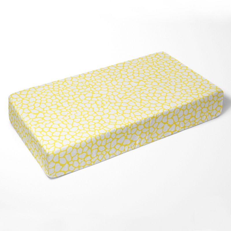 Bacati - Ikat Yellow Giraffe Muslin 100 percent Cotton Universal Baby US Standard Crib or Toddler Bed Fitted Sheet, 2 of 6