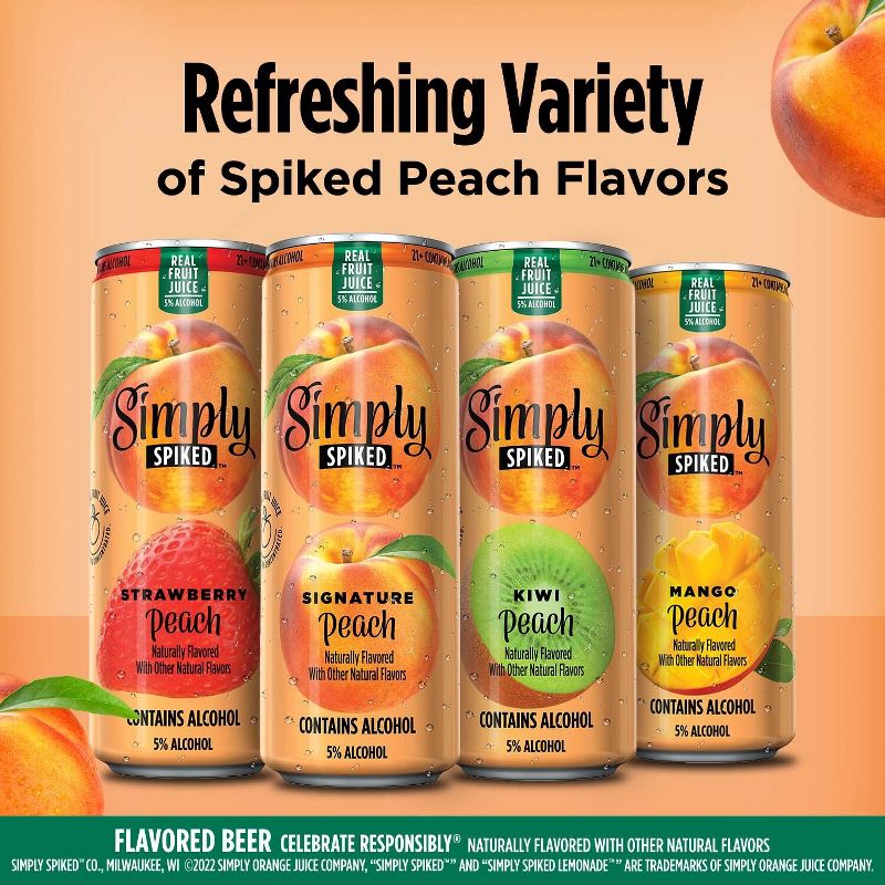 Simply Spiked Peach Variety Pack - 12pk/12 fl oz Cans, 5 of 12