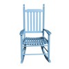 Aghana Digitals Blue Wooden Porch Rocker: Solid Populus Hardwood, Wide Seat & Armrest, Sturdy - 4 of 4