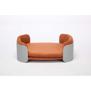 Bellura Pet - Elevated Grey+Brown Scandinavian Style Cat Couch Bed with Removable Mattress Cover for Indoor Cats - 1 of 4