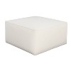 Grungis 16.25"H Square Minimalist Striped Ottoman Foot Rest, Velvet Multifunctional Footstool for Living Room, Bedroom, Cream - 4 of 4