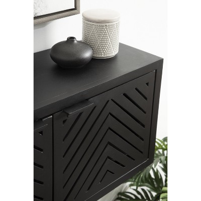 Black Mango Wood 2-Door Wall Cabinet, 30x10x14