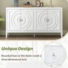 Retro Sideboard door with Circular Groove Design Round Metal Door Handle for Entrance Dinning Room Living Room Gray - 4 of 4