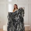 Attop Faux Fur Throw Blanket for Couch, Cozy Soft and Fuzzy Plush Rabbit Fur Bubble Blanket for Sofa Bedroom Living Room - 4 of 4