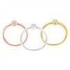 14K Gold Over Silver 1/6 Ctw Diamond Marquise Shape Stackable Promise Ring Set - 3 of 4