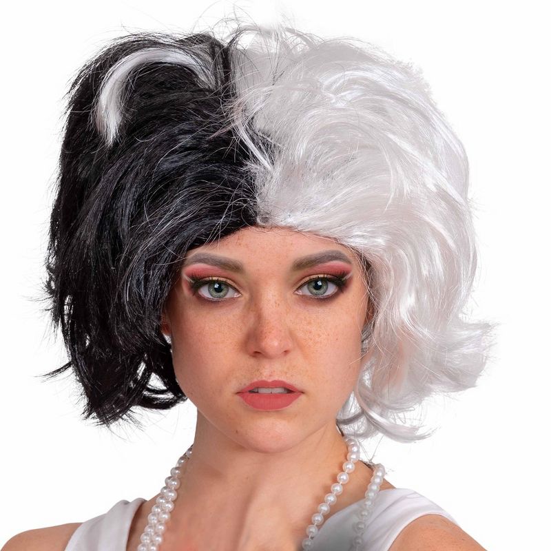 Skeleteen Costume Wig - Black and White, 4 of 7