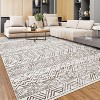 Washable Area Rugs Neutral Modern Living Room Rug Stain-Resistant Low Pile Non Slip Indoor Distressed Print Carpet - 4 of 4