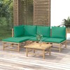 vidaXL Garden Lounge Set Natural Bamboo, Green Bamboo, Polyester Medium - 2 of 4
