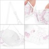 Agnes Orinda Women Plus Size Underwire Floral Lace Mesh Push-Up 2-Hook Lace Trim Bra and Panty Set - 3 of 4