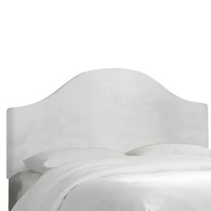 Custom Upholstered Curved Headboard - Velvet White - Twin - Skyline Furniture