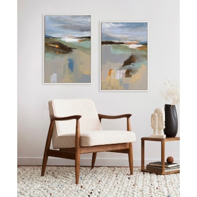 Sylvie Big Sur I and II White Framed Canvas Art Set