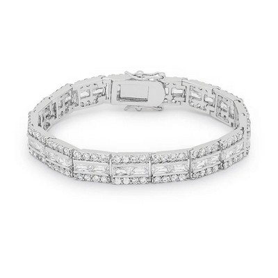 ShineHigh Cubic Zirconia Bracelets - Balboa & Oval Styles - Silver Tone - Multiple Colors