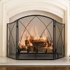 Pleasant Hearth Arched Fireplace Screen Black: Steel Curved Cover for Arched Fireplace, No Assembly Required, 30" Height - 3 of 4