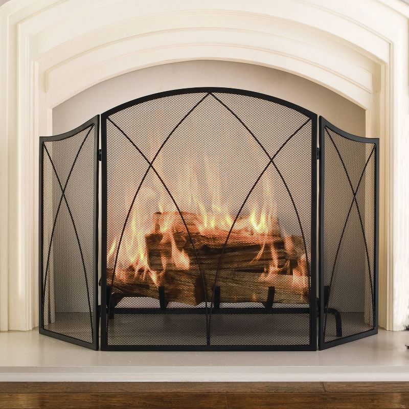 Pleasant Hearth Arched Fireplace Screen Black, 3 of 7