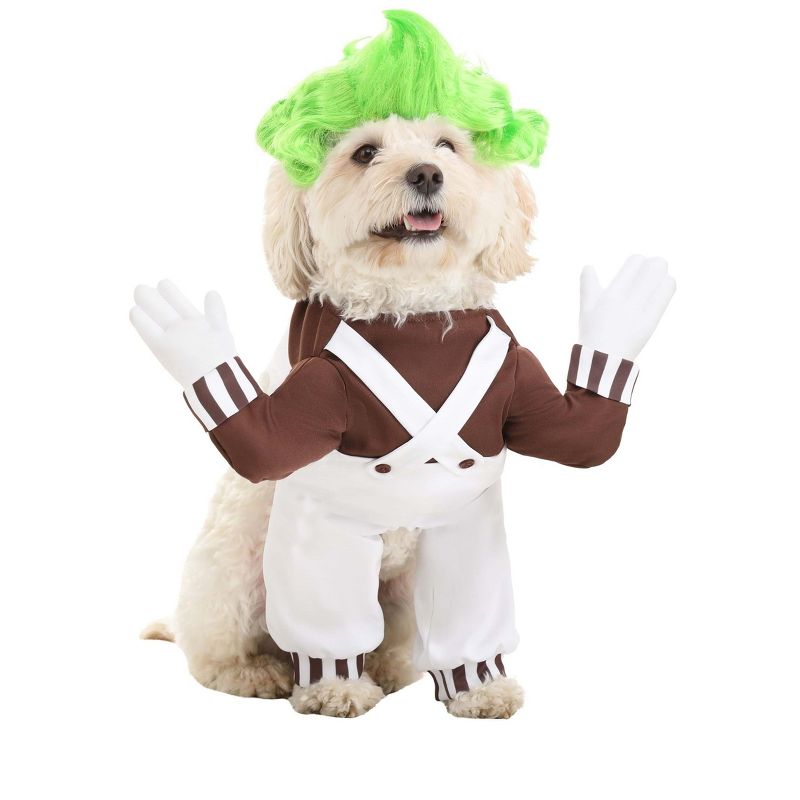 HalloweenCostumes.com X Large   Dog Oompa Loompa Costume, White/Brown, 1 of 4