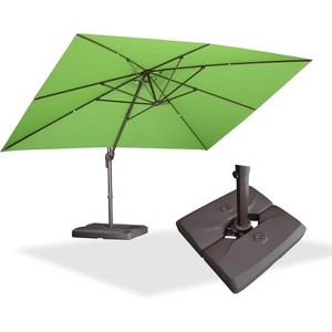 PURPLE LEA Cantilever Patio Umbrella with Base Included Square Umbrella with 360° Rotation and Aluminum Offset Hanging Outdoor Umbrella - 1 of 4