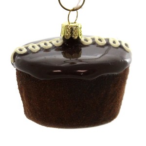 Cody Foster A Devil Food Chocolate Cupcake Sweet Treats Glass Ornament Go4328 2.0 Inch Devil Food Cupcake Sweets Pastry Cake Tree Ornaments - 1 of 3