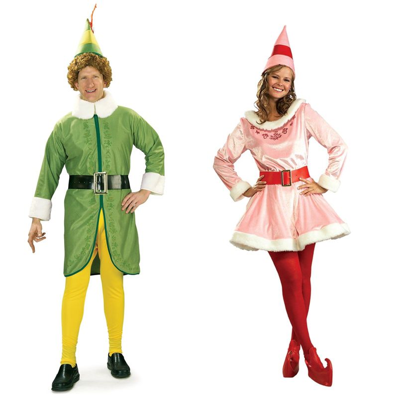 Rubies Buddy the Elf Men's X Large and Jovi Women's Standard Couples Costume Bundle, 1 of 4