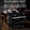Silvel Heavy Duty Tool Storage Cart 29.5 Inch Metal Utility Cart with Wheels Drawer and Side Panels 330 lb Capacity Black - 4 of 4