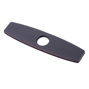 WOWOW 9.6 in. x 2.4 in. x 0.3 in. Stainless Steel Kitchen Sink Faucet Hole Cover Deck Plate in Brushed Nickel - 1 of 4