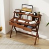 Tangkula Home Office Desk w/ 3 Drawers Built-in Monitor Stand Storage Writing Desk - 2 of 4