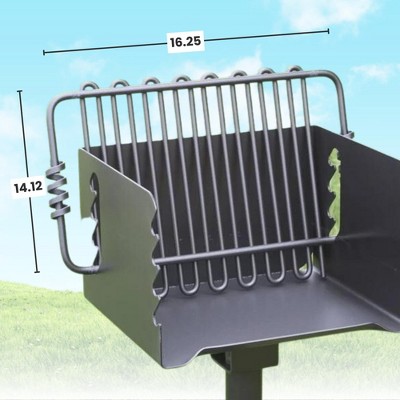 Pilot Rock Black Steel Park-Style Outdoor BBQ Charcoal Grill