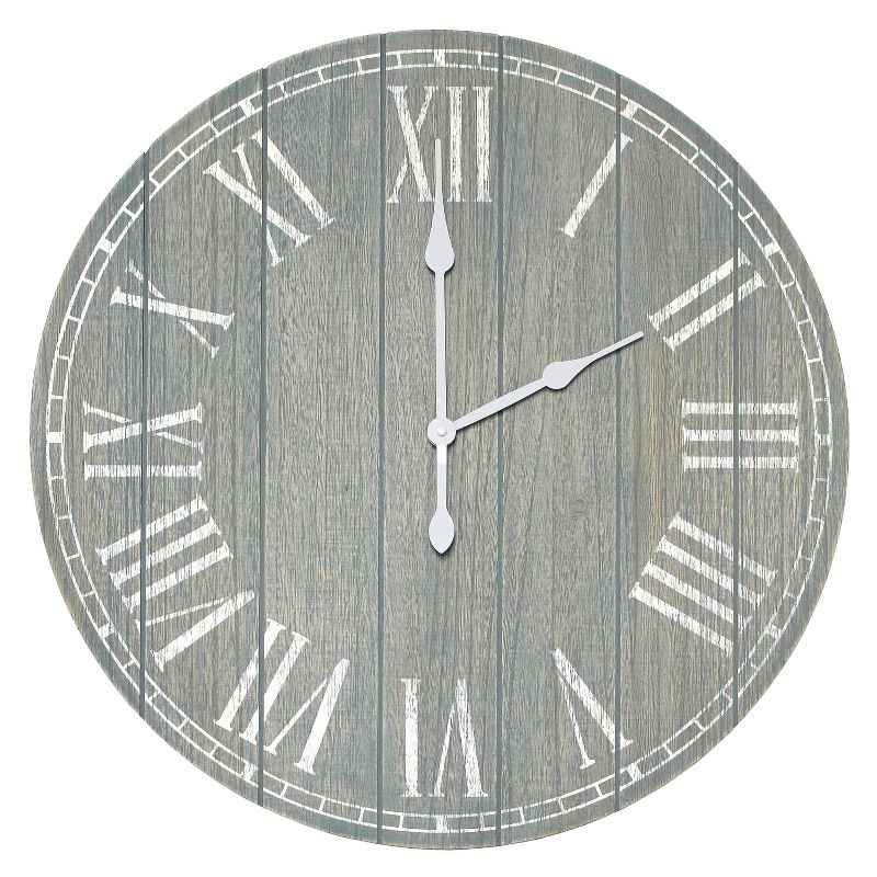 23" Wood Plank Rustic Coastal Wall Clock - Elegant Designs, 1 of 7