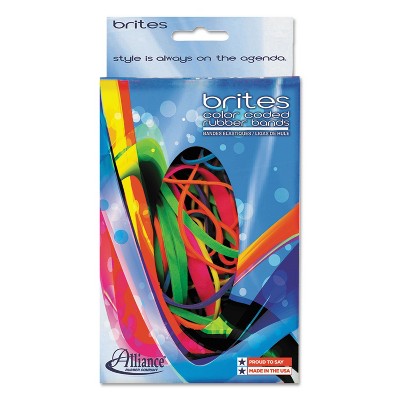 Alliance Brites Pic-Pac Rubber Bands Blue/Orange/Yellow/Lime/Purple/Pink 1-1/2-oz Box 07706