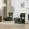 [Set of 2] Minimalist Accent Design Accent Chairs, Lounge Chairs with Polyester Upholstery, Cushioned Chairs with Wood Frame-Coolbibila - 3 of 4