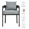 Modway  Tahoe Outdoor Patio Powder-Coated Aluminum Fabric Dining Chair in Gray Gray - Patio Metal Dining Chair with Cushions - Accent Armchair - 4 of 4