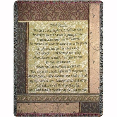 Manual Woodworks and Weavers Inspirational Tapestry Throw – My Shepherd 23rd Psalm, 50 x 60 Inches