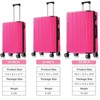 FonTOI Carry on Luggage Sets 3 Piece with Double Spinner, 20/24/28 Inch Expandable Travel luggage Set, Rose Red, 11.6"*29.5"*18.5" - 3 of 4
