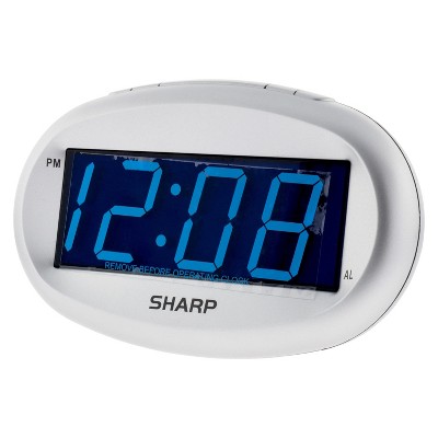 LED Alarm Clock with Dimmer Silver - Sharp