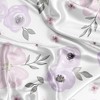 Sweet Jojo Designs Girl Satin Fitted Crib Sheet Watercolor Floral Purple Grey and Pink - 2 of 4
