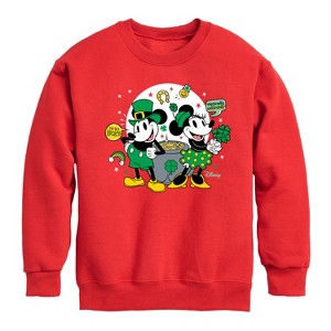 Boys' - Disney - Mickey And Minnie Pot Of Gold Graphic Long Sleeve Fleece Sweatshirt - 1 of 4