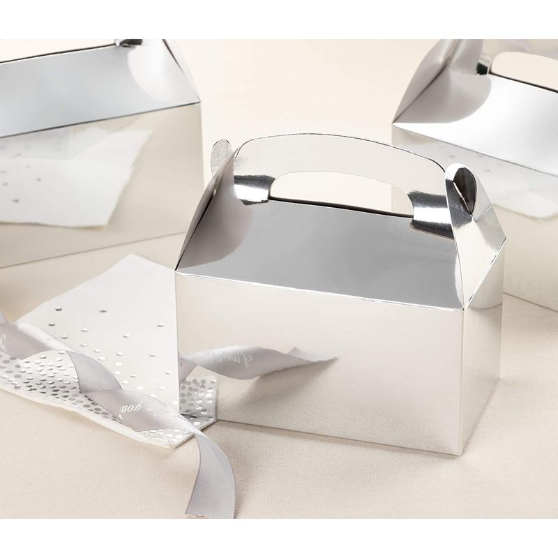 24-Pack Silver Metallic Foil Treat Boxes for Wedding and Birthday Party, 2 of 7