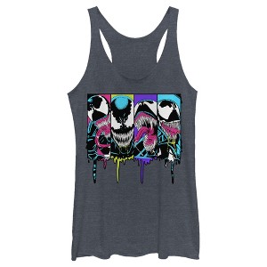 Women's Marvel Venom Colorful Dripping Comic Panel Racerback Tank Top - 1 of 3